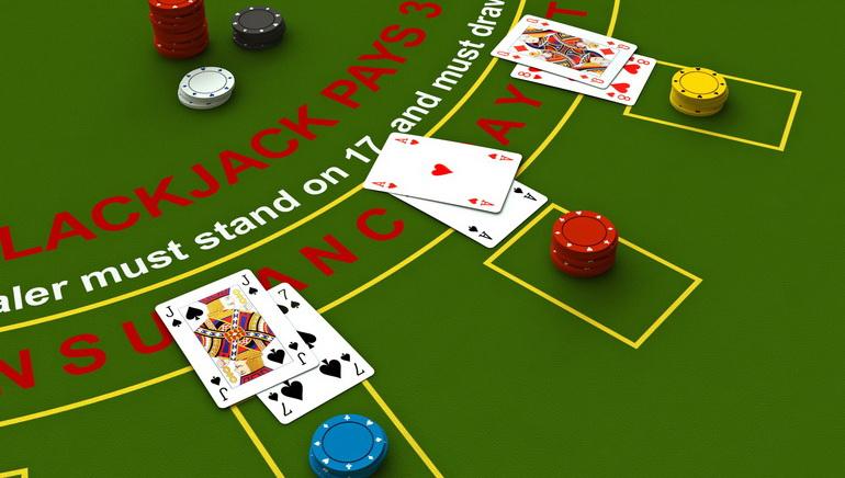 Una típica mesa de blackjack